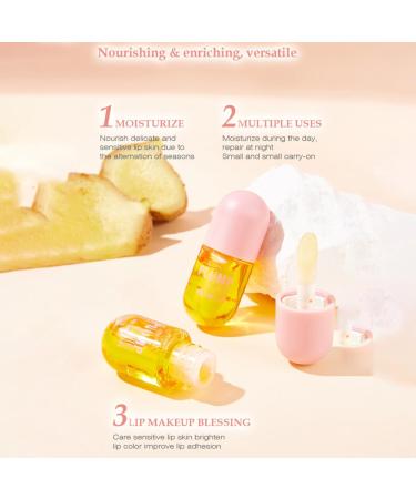 Ginger Essential Oil Lip Plumper Set 8ml Hydrating Duo Daily Moisturizing Non-Stick Gloss Yellow One Size One Size Yellow - Buy Online on GoSupps.com