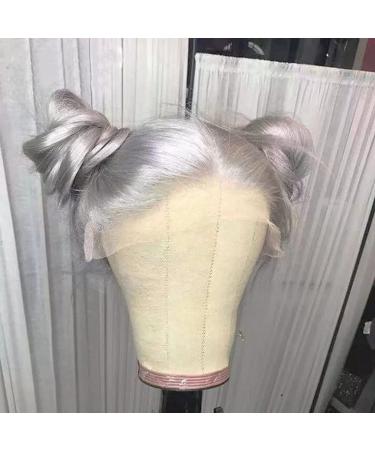 ANDRIA Gray Lace Front Wig - Long Straight Glueless Synthetic Wig with Baby Hair | Heat Resistant Fiber for Women - Buy Online on GoSupps.com