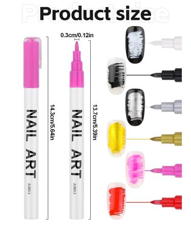 Kalolary 6 Color 3D Nail Art Pens Set - Nail Point Graffiti Dotting Pen for DIY Manicure Tools - Buy Online on GoSupps.com