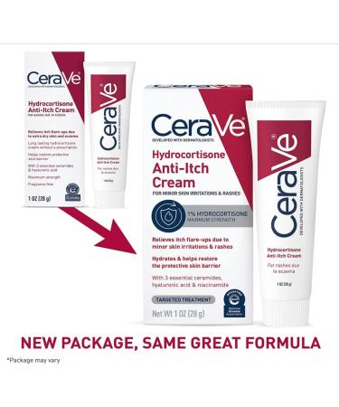 CeraVe Hydrocortisone Cream 1% - 1 oz | Eczema Treatment & Itch Relief | Fragrance-Free - Buy Online on GoSupps.com