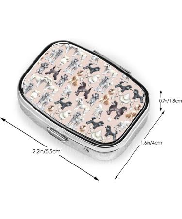 Stylish Poodle Dog Pill Box - Portable Electroplated Medication Organizer with Safe Plastic Partitions - Buy Online on GoSupps.com