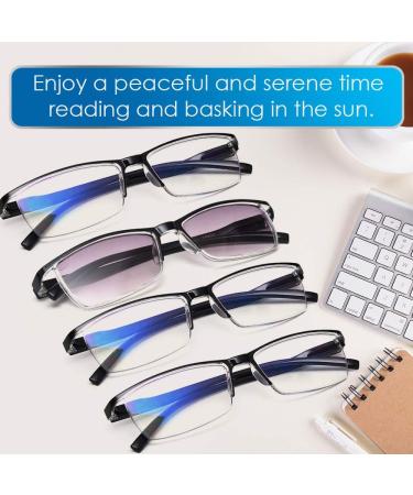 Shop LUFF 4Pcs Anti-Blue Ray Reading Glasses - Portable Ultralight 2.5X Readers | 1 Sun & 3 Black Options - International Shipping Available - Buy Online on GoSupps.com
