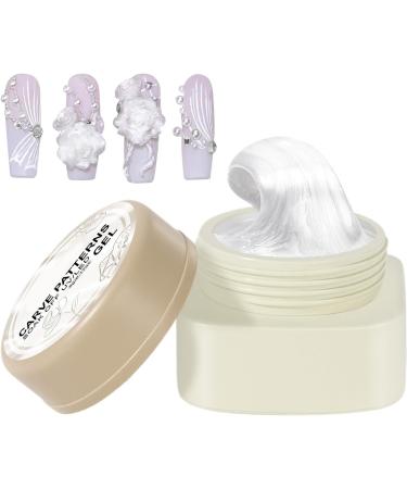 Carving Nail Gel - Solid Builder Gel 3D Sculpture White | Easy Dry Nail Art Salon Manicure Hard 5G Nail Art DIY Nail Decorations and Fine for Nail Art - Buy Online on GoSupps.com