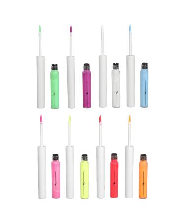 Jauarta 8 Colors Glow Neon Liquid Set Colorful Fast Drying Pigmented Neon Pencil for Makeup