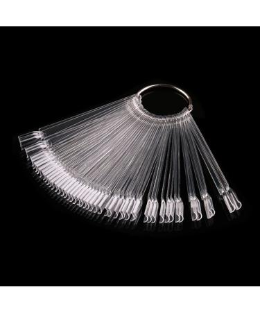 Sioppkik 50st nail art tips stick display nail polish practice clear nail presentation wrong nail nail tips compartments display nail tip transparent nail art tips presentation