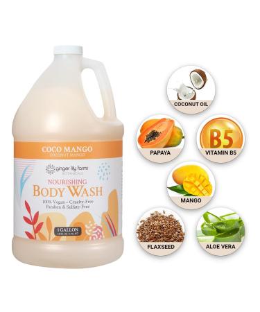 Ginger Lily Farms Botanicals Nourishing Body Wash Coco Mango 1 Gallon Refill - Vegan & Cruelty-Free Coconut Mango Scent - 128 fl oz - Buy Online on GoSupps.com