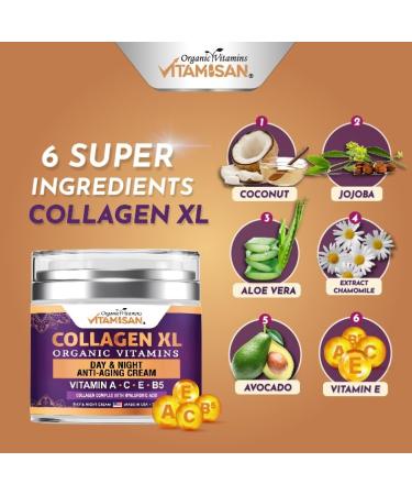 Face Collagen Cream with Retinol and Hyaluronic Acid Day Night cream Made in USA Moisturizer With vitamin A C E B5 with Airless Pump - Buy Online on GoSupps.com