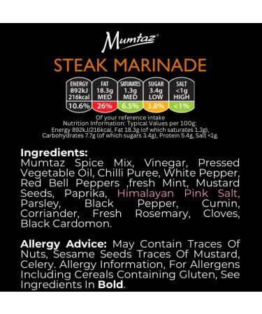 Mumtaz STEAK Marinade Sauce 500g 15 Minute Magic Marinade Medium Spiced BBQ-Grill-Roast-Stir or Air fry All Natural Ingredients Gluten Free Vegan Friendly. - Buy Online on GoSupps.com