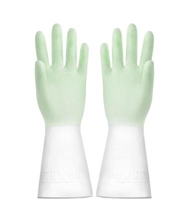Buogint Household Cleaning Gloves Dishwashing Cleaning Gloves - Waterproof Household Cleaning Rubber Gloves for Kitchen Cleaning Dishes and Gardening Green