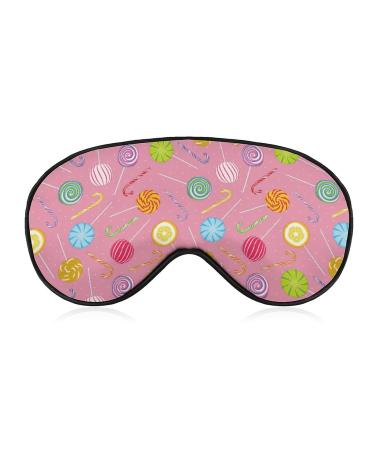 Colorful Lollipops and Dots Sleep Mask for Women Adjustable Sleeping Eye Shades Cover with Elastic Strap
