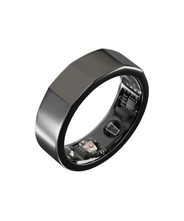 Women Men Smart Ring Health Tracker for Blood Oxygen Sleep Tracking Heart Rate APP Body Temperature Compatible with iOS and Android Long Endurance NFC Wireless Charging(Black (9)