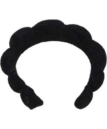 Verdant Touch Puffy Spa Headband Terry Cloth Padded Face Wash Makeup Remover for Skin Care Face Washing Black - Buy Online on GoSupps.com