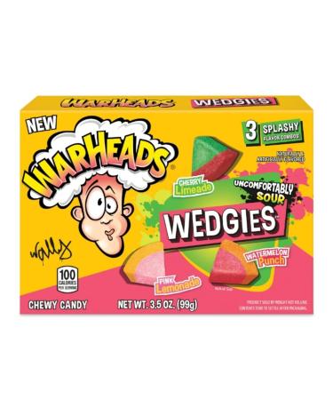 SUPPLIIONLINE Warheads Wedgies Chewy Candy -Sweet and Chewy Candy Pink Lemonade Watermelon Punch Cherry Limeade Nt Wt 99 grams - Buy Online on GoSupps.com