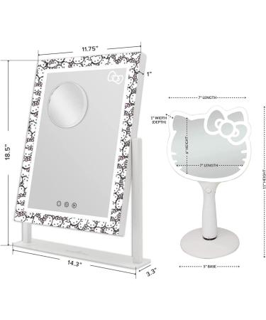 Hello Kitty Light Up Mirror Set - Tri Tone LED Makeup & Handheld Mirror (White) - Buy Online on GoSupps.com