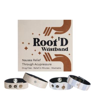 Root'd Nausea Relief Acupressure Wristbands | Anti-Nausea Motion Sickness Bands Morning Sickness Relief Vertigo Relief - Travel & Cruise Essentials Pregnant Mom Essentials (Adjustable Size)