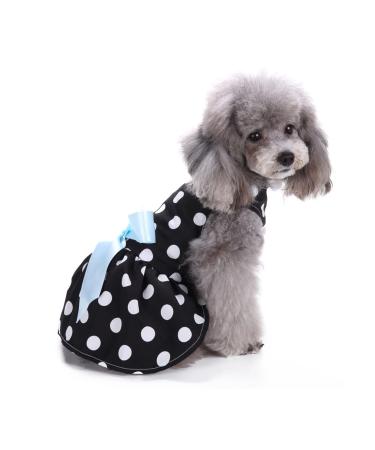 Petcute dog dress pet little dog clothing dog summer dress pet dog dress beautiful flower pet clothing Elegant Bowknot puppy skirt dog princess clothing tutu wedding lace dress xs black and white