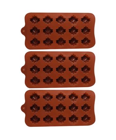 OUNONA 3pcs Maple Leaf Mold Leaf Silicone Candy Bath Molds Chocolate Candy Leaf Shape Fondant Mold DIY Maple Chocolate Mold Confectionery Fall Chocolate Candies 3D Mousse Silica Gel
