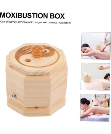 Homsfou 2 StK Moxibustion Box - Heat Ratio Moxa-Elebrener Massage Ai-Box - Wooden Frame Moxibustion Sofen - Eiche Beige - 12.5x12cm - International Shipping Available - Buy Online on GoSupps.com