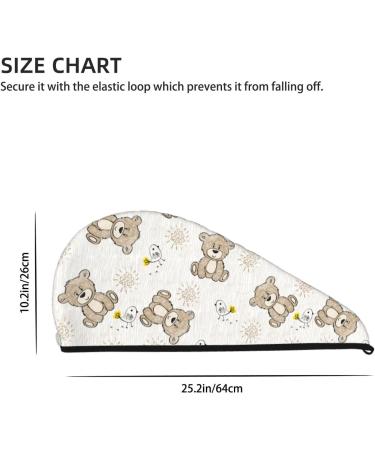Bear Dolls Beige Microfiber Hair Towel - Super Absorbent Quick Dry Turbans for Curly & Thick Hair | Ideal Hair Wrap Cap for Women Girls & Kids - Buy Online on GoSupps.com