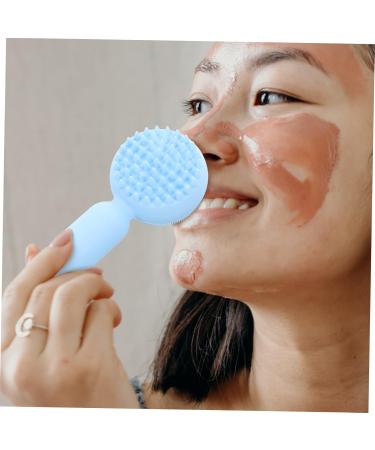 POPETPOP Silicone Face Brush Facial Exfoliator Scrubber Facial Bridges Exfoliating Facial Brush Pore Scrubber Face Scrubbers Exfoliating Face Scrubber Miss Manual Silica Gel Scrub Brush 11x5cm Sky-blue - Buy Online on GoSupps.com
