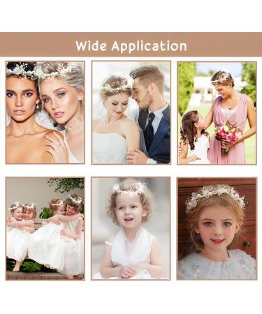 JUNMEIDO 1PC Bridal Headband with Ribbon Wedding Hair Piece Wedding White Flower Simulation Pearl Floral Bridesmaid Hair Pieces Gold Leaf Hair Vine Bridal Tiara for Bride Bridesmaid Girl Photo Party - Buy Online on GoSupps.com