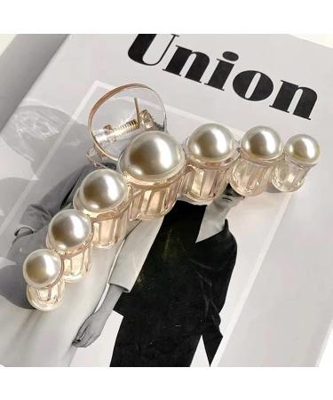 Big Pearl Hair Claw Clips for Women - Set of 3 | Strong Hold for Thick Curly Hair | Ideal Birthday Gift for Girls and Girlfriend - Buy Online on GoSupps.com