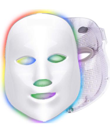 7 Color Led Facial Mask - Facial Acne Treatment Face Skin Care Therapy Daily Skin Care Mask Salon Use Device For Anti-aging Spot Scar Removal Smooth Wrinkles Fine Lines Skin Tightening - Buy Online on GoSupps.com