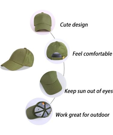 LANGZHEN 100% Cotton Kids Plain Baseball Cap Hat - Adjustable Sun Hat for Girls & Boys 2-4 Years - Army Green - Buy Online on GoSupps.com