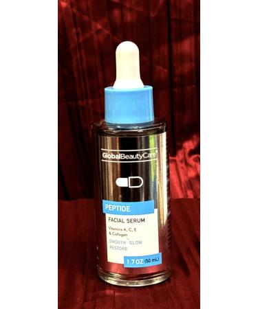 Peptide Facial Serum with Vitamins A C E and Collagen for Smooth Glow Restore 1.7 oz Unscented