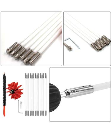 Electric Drill Chimney Brush Set - Lint Remover & Fireplace Cleaning Tool Accessories for Efficient Dryer Vent & Flue Cleaning (41x12cm - Buy Online on GoSupps.com