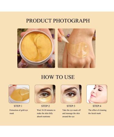 SEFUDUN 24k Gold Under Eye Mask - 30 Pairs for Wrinkles, Puffy Eyes, Dark Circles | Hyaluronic Acid Eye Gel Pads - Buy Online on GoSupps.com