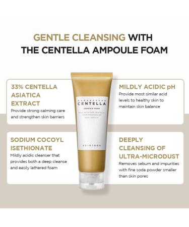 SKIN1004 Madagascar Centella Ampoule Foam Cleanser 125ml - Low pH, Natural Soda Powder, Coconut Surfactant - EWG Green Grade - Buy Online on GoSupps.com
