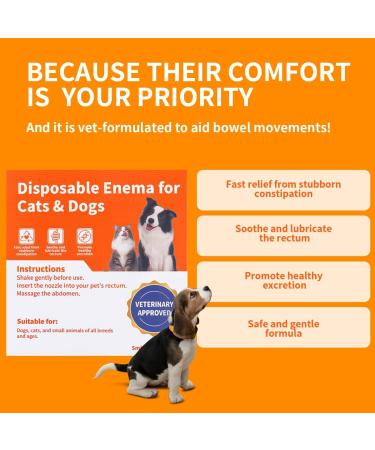 Tauphete Disposable Enema for Cats & Dogs Pet Enema for Constipation Quickly Softens Stool Easy-to-Use Enema Kit for Small Animals Vet Recommended 5 mL(4 Pack) - Buy Online on GoSupps.com