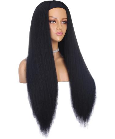 Xtrend 26 Inch Kinky Straight Yaki Headband Wig for Black Women - Natural Looking Synthetic Hair, Easy to Wear - 1B# Black Color - 26 Inch - Buy Online on GoSupps.com