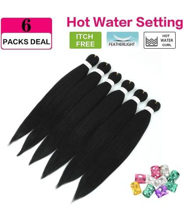 Pre-stretched Braiding Hair 6 Packs Professional Kanekalon Synthetic Fiber EZ Braids Yaki Texture Braiding Hair Extensions (30 inch 1B) 30 Inch (Pack of 6) 1B - Buy Online on GoSupps.com