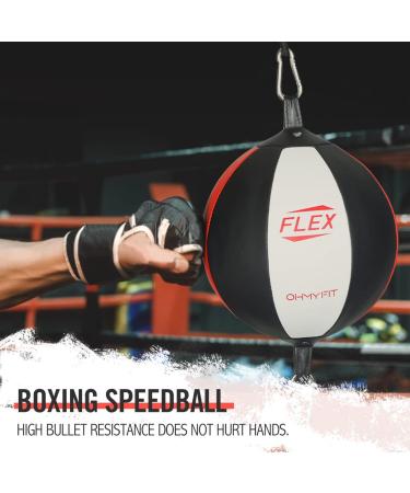 OHMY FIT Flex Double End Punching Bag - Adjustable Tension & Height with Flex System, Micro Fiber Material, Strong Bladder - Ideal for Men & Women Gym Exercise - Buy Online on GoSupps.com