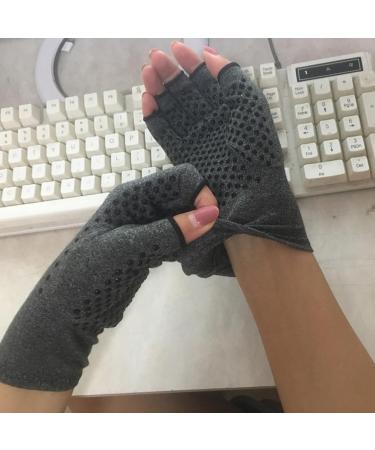 Compression Gloves for Carpal Tunnel Relief - Fingerless Non-Slip Grey Recovery Gloves - Large Size 1 Pair - Buy Online on GoSupps.com