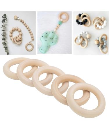 5 Pieces Natural Wooden Rings - Smooth Baby Bite Rings for DIY Craft & Jewelry Production (55mm) - Buy Online on GoSupps.com