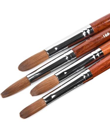 Alexnailart 4pcs Kolinsky Sable Acrylic Nail Brush Set - Red Wooden Handle, Manicure Design Pen for Acrylic Powder - Premium Quality - Buy Online on GoSupps.com
