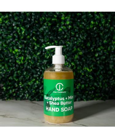 C&J Company Shea Butter Hand Soap | Eucalyptus + Mint Moisturizing Wash | All-Natural, Alcohol-Free, 12oz - Buy Online on GoSupps.com
