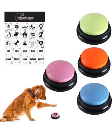 Duffire Dog Buttons for Communication and Training 4Pack Recordable Dog Buttons Pet Command Buzzer with 25 Stickers 30 Second Record Einfach - Buy Online on GoSupps.com