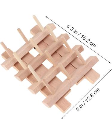 Abaodam 12 Thread Holder Hair Braiding Rack - Wooden Braid Divider Stand for Quilting, Sewing, Embroidery - Beech Reel Bobbin Organizer - Buy Online on GoSupps.com