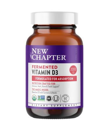 New Chapter Fermented Vitamin D3 2000 IU 60 Vegetarian Tablets
