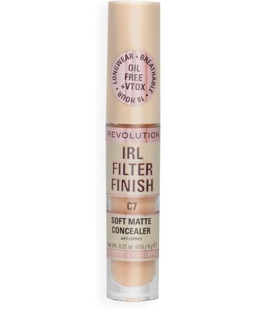 Makeup Revolution IRL Filter Finish Concealer C7 6g - Medium to Full Coverage Matte Finish - Medium Skin Tones - Pack of 1 - Buy Online on GoSupps.com