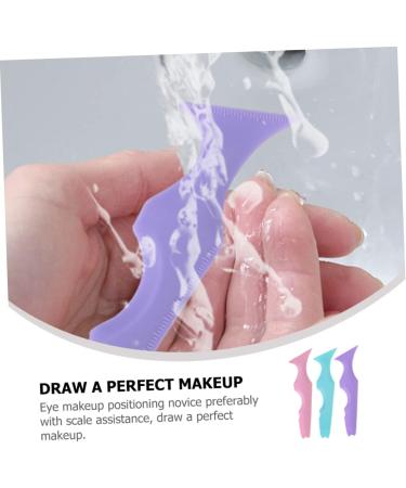 NOLITOY 3pcs Silicone Beauty Ruler Purple Eyeliner Pencils Beauty Tools Lipstick Mascara Drawing Aid Massage - Buy Online on GoSupps.com