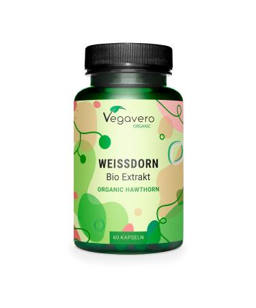 Vegavero Organic Hawthorn | 700 mg Extract per Capsule | French Extraction | No Additives | 1.5% Flavonoid Title | Natural Antioxidant + Relaxing | 60 Capsules | Vegan