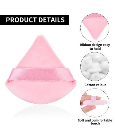 Sibba 2 Pieces Triangle Powder Puffs Set - Washable & Reusable Makeup Sponges for Face and Body - Soft Plush Powder Sponge for Loose Powder - Black & Pink - Buy Online on GoSupps.com