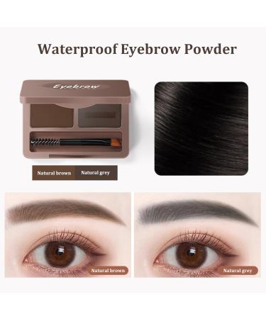 2 Color Eyebrow Powder Waterproof Natural Brow Powder Eyebrow Powder Duo Sculpting Kit for Girls Women Dark Brown and Gray - Buy Online on GoSupps.com