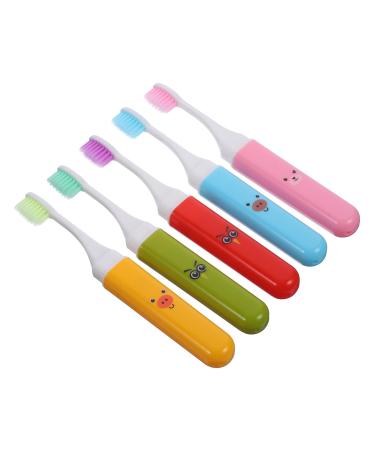 Solustre 5st toothbrush for adults with hard bristle mini toothbrush toothbrush for on the way comfortable toothbrush travel toothbrush camping toothbrush plastic child travel size foldable