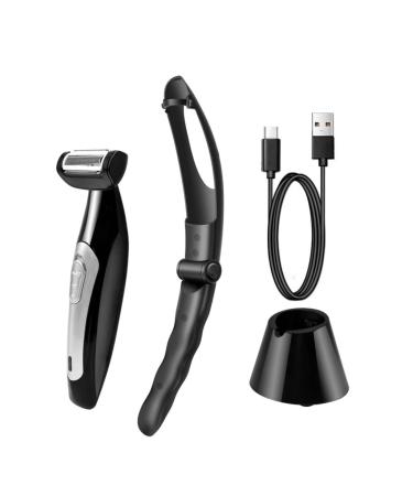 Body Hair Trimmer for Men - Electric Back Shaver with Removable Long Handle Hair Trimmer for Pubic Area Back Face Legs and Beard Wet Dry Use ManScaped Kit